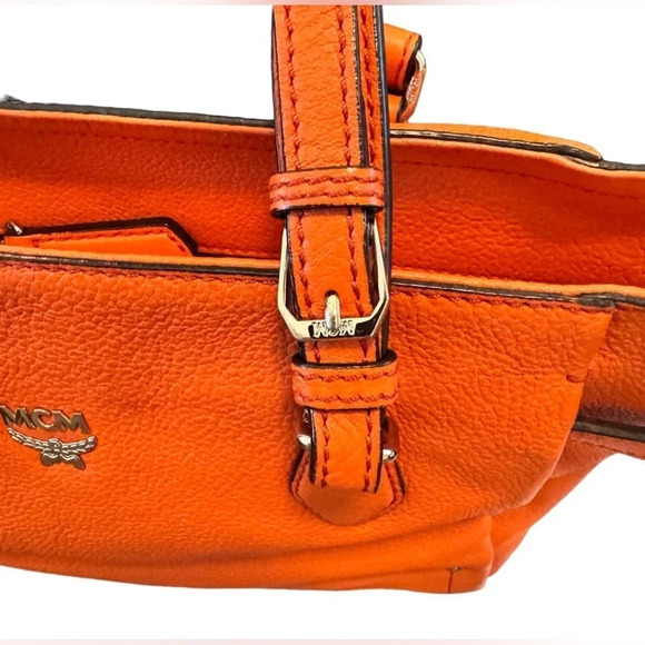 MCM 🍊 Pebbled Leather Tote - Picture 11 of 14